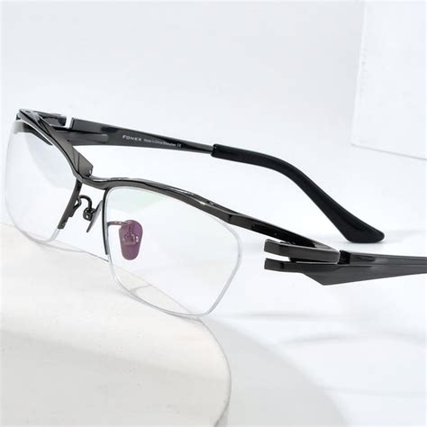 fonex titanium glasses frame men 2022 new semi rimless square eyeglasses half optical frame