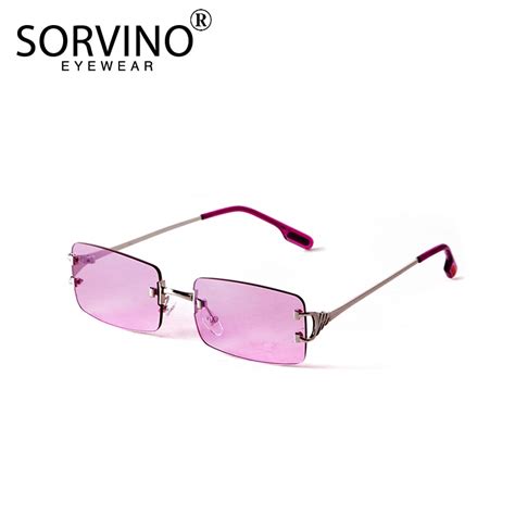 Sorvino Rimless แว่นตากันแดด2022แฟชั่นผู้หญิงยี่ห้อสี่เหลี่ยมผืนผ้ากรอบ
