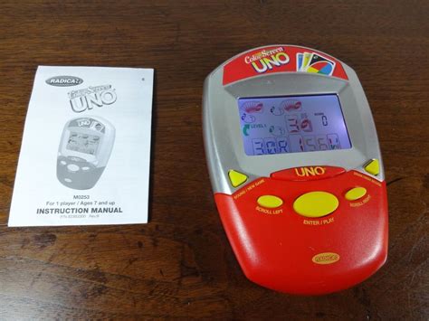 Radica Color Screen Uno Handheld Electronic Card Game 2007 With