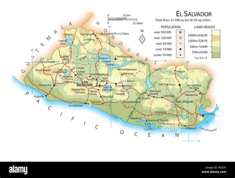 Karte Von El Salvador Stockfotografie Alamy