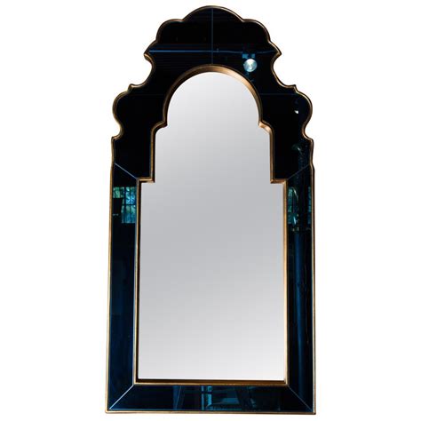 Moroccan Style Mirror With Blue Mirrored Frame At 1stdibs