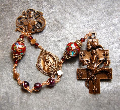 Heartfelt Rosaries Aaa Garnet Joan Of Arc Saint Therese