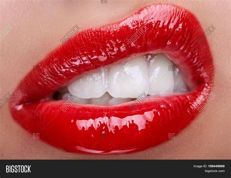 Closeup Lips Red Image Photo Free Trial Bigstock