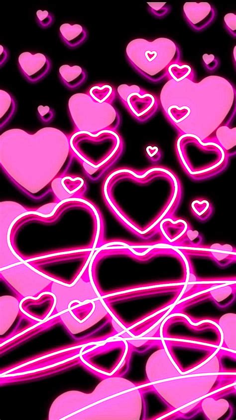 720p Free Download Neon Hearts Black Heart Logo Love Miss Pink