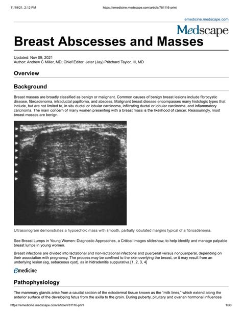 Pdf Breast Abscesses And Masses