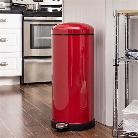Retro Kitchen 30l Soft Close Trash Canrecycle Bin Red In 2021 Red