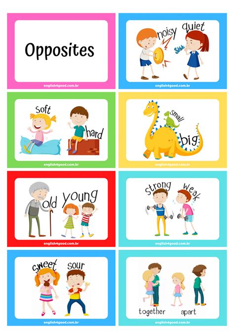 Free Printable Opposite Picture Cards Templates Printable Download