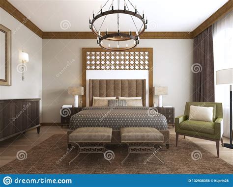 Bedroom In A Middle Eastern Arabic Style Stock Illustration