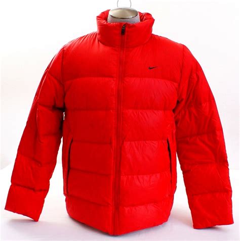 Nike Red Zip Front Down Filled Puffer Jacket Mens Nwt Outerwear