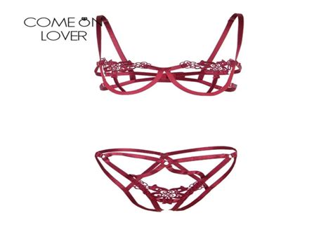Comeonlover Sexy Panties And Bra Set Erotic Hollow Out Embroidery 5xl