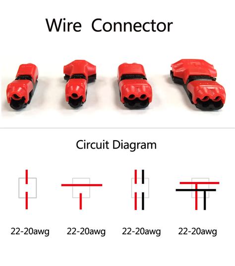 Low Voltage T Tap Wire Connectors Quick Splice 22 20awg Extension Cable