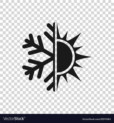 Grey Hot And Cold Symbol Sun And Snowflake Icon Vector Image
