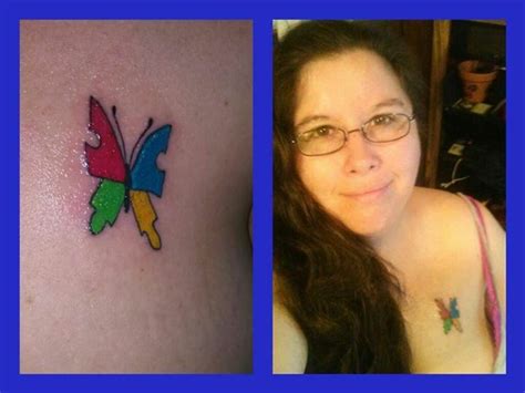 33 beautiful tattoos that bring awareness to autism sheknows. Butterfly puzzle piece | Autism tattoos, Butterfly puzzle ...