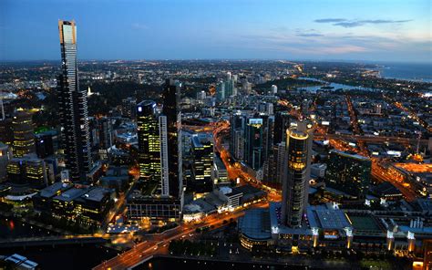Cityscapes Lights Australia Melbourne Wallpaper 2560x1600 8766