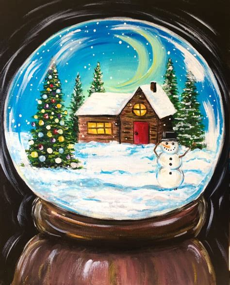Paint And Sip Winter Snowglobe Pottery Factory Brookfield