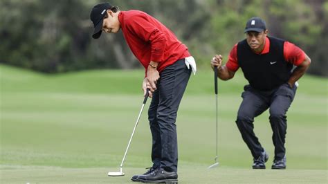 Seeing Double Tiger Woods And Son Charlie Tee Off In Perfect Symmetry