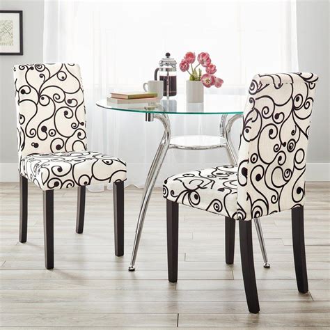 Shop Simple Living Parson Cream And Black Rubber Wood Dining Chairs