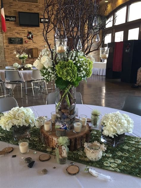 Manzanita Branch Centerpieces With Hanging Votives And Crystals