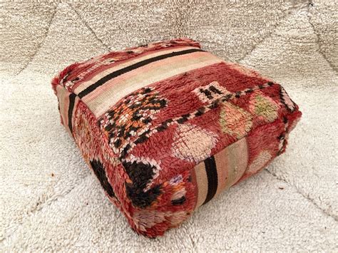 Square Moroccan Floor Pillow Handwoven Woolen Pillowcase Etsy