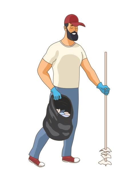 110 Clip Art Of A People Picking Up Trash Illustrations Royalty Free