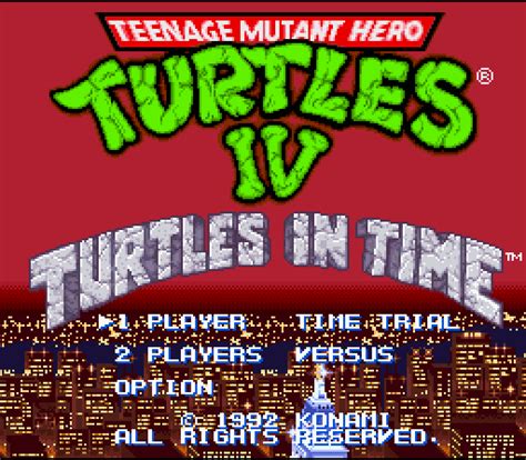 The turtles are all maxing out and chilling, watching a new report from the beautiful april o'neil when the tvb cuts to krang flying into the scene as he the team hit the streets of new york to fight foot soldiers but are tricked into a time warp where they must fight shredder's forces of past and present. Game: Teenage Mutant Ninja Turtles IV: Turtles in Time ...