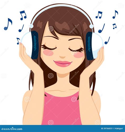 Mujer Que Escucha La Música Ilustración Del Vector Ilustración De