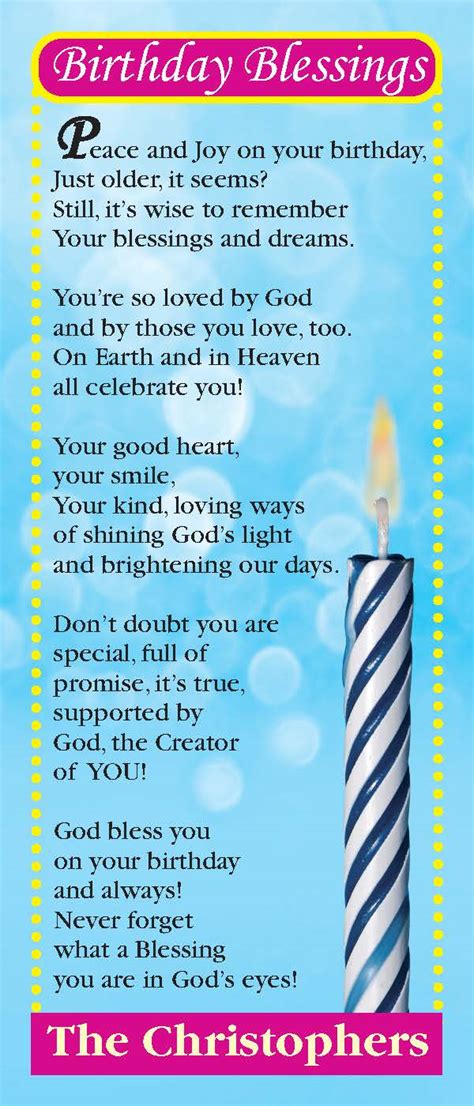 Birthday Blessings Prayer Card Pack Of 100