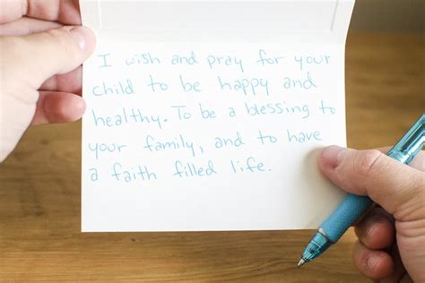 When giving a book instead of a card for a baby shower, write a message to the unborn or newborn child. Christian Ideas to Write in a Baby Shower Card | eHow