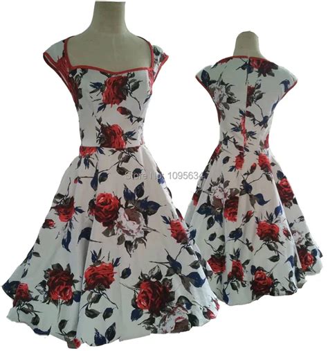 free shipping classic vintage style 1950 s full circle rockabilly swing dress s 6xl in dresses