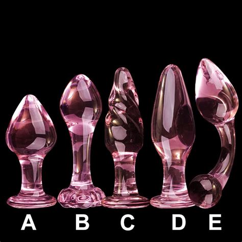 5 Style Crystal Butt Plugs Set Pyrex Glass Anal Dildo Ball Bead Fake Penis Female Masturbation