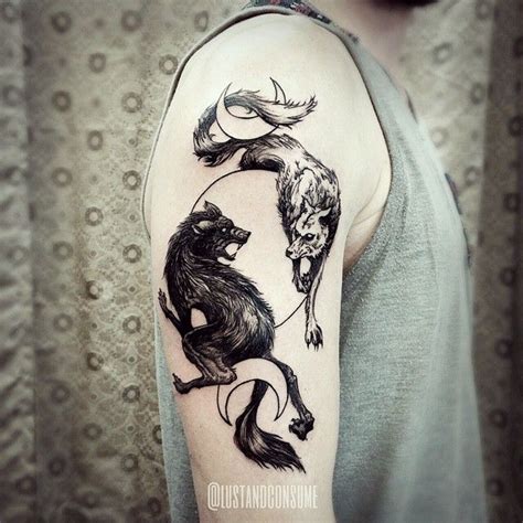 16 2 Wolves Tattoo Faridszarmiyatun
