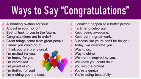 Different Ways To Say Congratulations