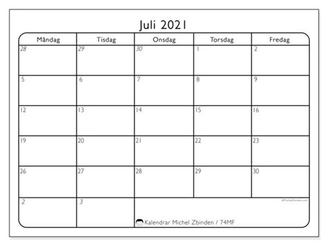 Här är den universella kalendern 38sl för 2021. Kalender "74MS" juli 2021 för att skriva ut - Michel ...
