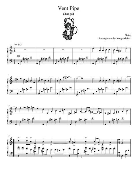 Changed Vent Pipe Sheet Music For Piano Solo