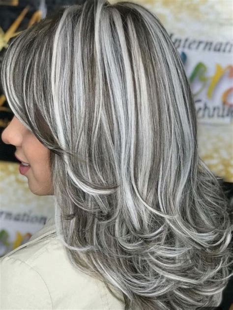 Silver Hair Highlights Over 50 Notitle Grey Hair Color Hair