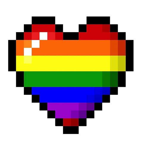 Pixel Art Rainbow Gay Pride Heart 8bit De Spacegays Redbubble