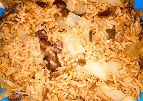 Jollof Rice With Cabbage Recipe By Haleema Waxeerie Cookpad