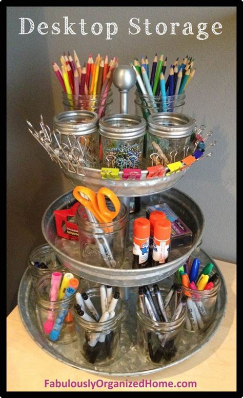 Helpful and fun desktop organization ideas for the office can make the process of staying organized easier and keep it all clean! 14 Creative & Practical DIY Desk Organization & Storage Ideas
