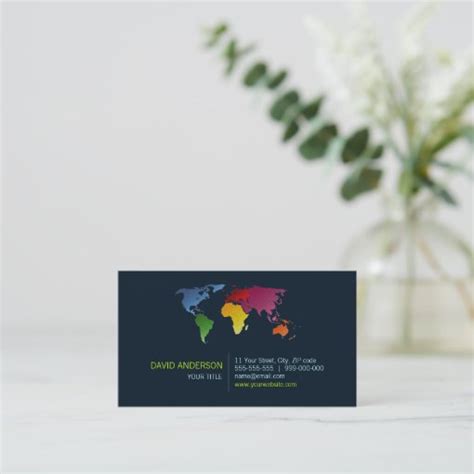 World Map Business Card Zazzle