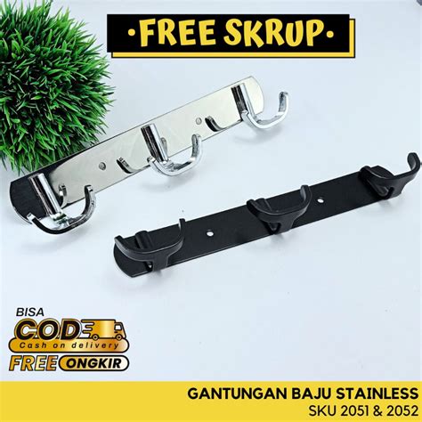 Jual Flusso Gantungan Baju Stainless Steel Kapstok Hanger Gantungan