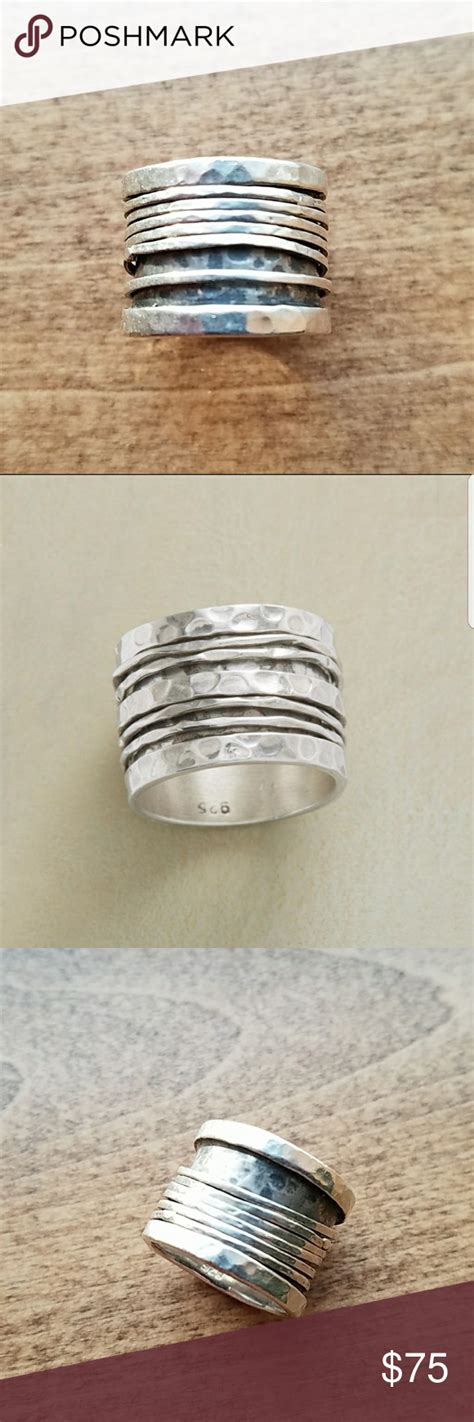 Sundance Spinner Stress Relief Silver Ring 5 Adorable Thick Banded