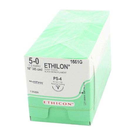 Ethilon Nylon Black Monofilament Suture 5 0 Ps 4 Precision Point