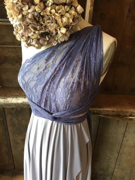Tulip Cut Lace And Satin Infinity Wrap Dress Custom Combine Fabrics