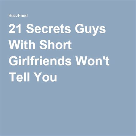 21 Secrets Guys With Short Girlfriends Wont Tell You Short