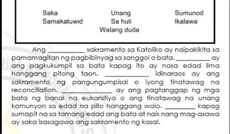 Panuto Gamitin Ang Angkop Na Mga Pahayag Para Sa Panimula Gitna At