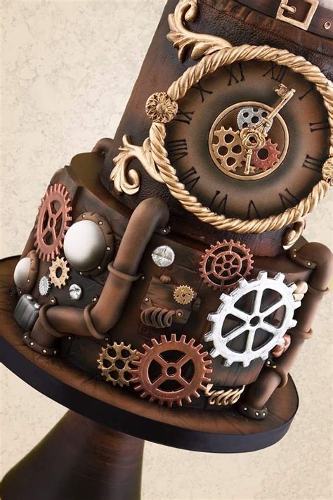 Pin By Elena Pan On Project To Try 4 Steampunk Wedding Cake Robot