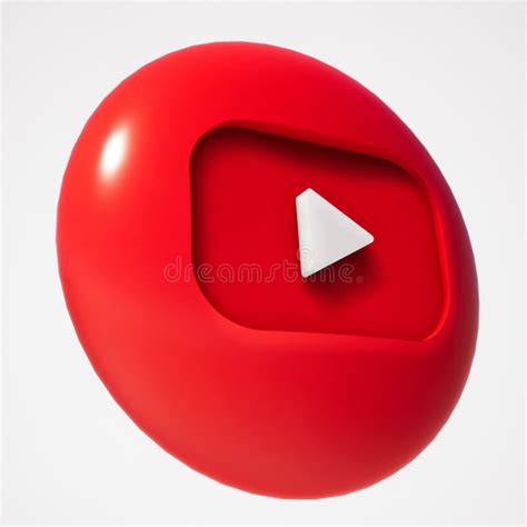 D Youtube Button Icon Shape Editorial Photo Illustration Of Social Media