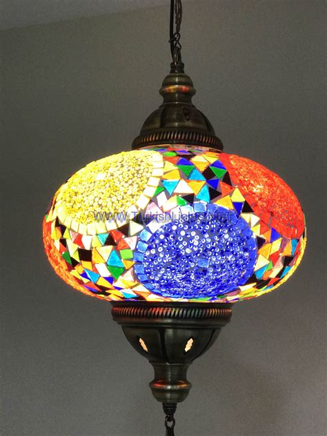 Turkish Handmade Mosaic Hanging Lamp Extra Large Globe Mosaic