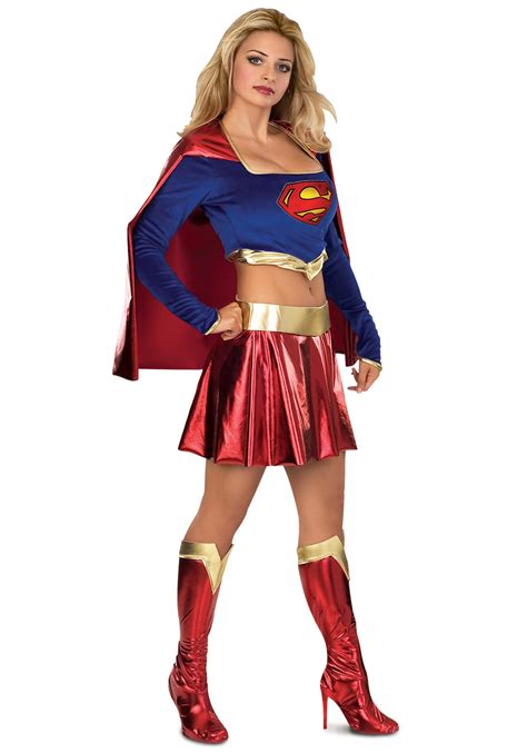 Supergirl Sexy Two Piece Costume Deluxe Adult 80s Superhero Costumes
