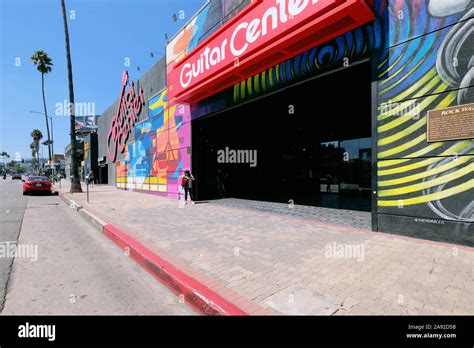 Guitar Center Music Store On Sunset Boulevard With Rock Walk Hollywood